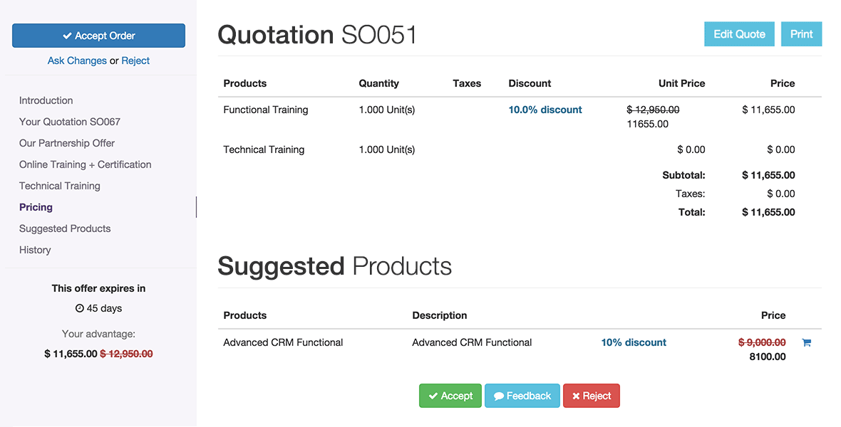 Odoo image and text block